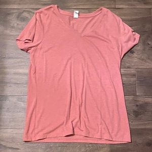 Mauve V neck tee